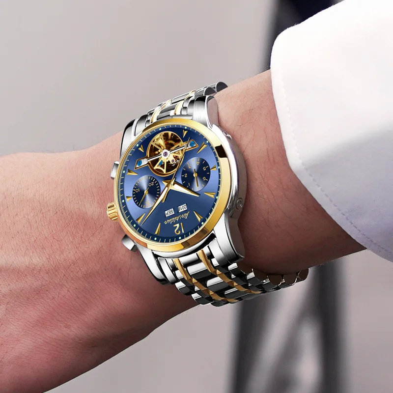

JSDUN Brand Automatic Analog Watch Fashion Night Light Waterproof MEN'S Watch