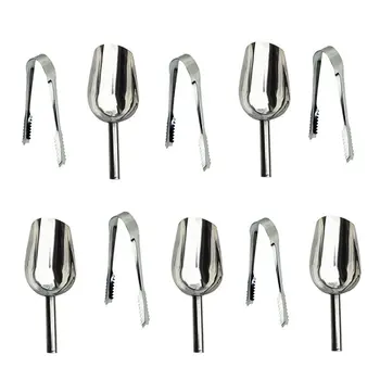 

5Pcs /10pcs/Set Stainless Steel Buffets Tongs Candy Bar BBQ Ice Sugar Scoops Wedding Party Candy Buffet Bar Home Kitchen Tools