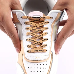 Capsule Metal Lock Elastic Shoelaces Man and woman Universal Letter lazy Lace Suitable for All Shoes Sneakers No Tie Shoelace