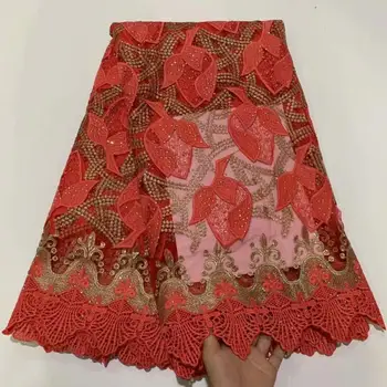 

2019 Latest African Lace Fabric High Quality French Voile Lace for Wedding Party Dresses Embroidered Nigerian Lace Fabric