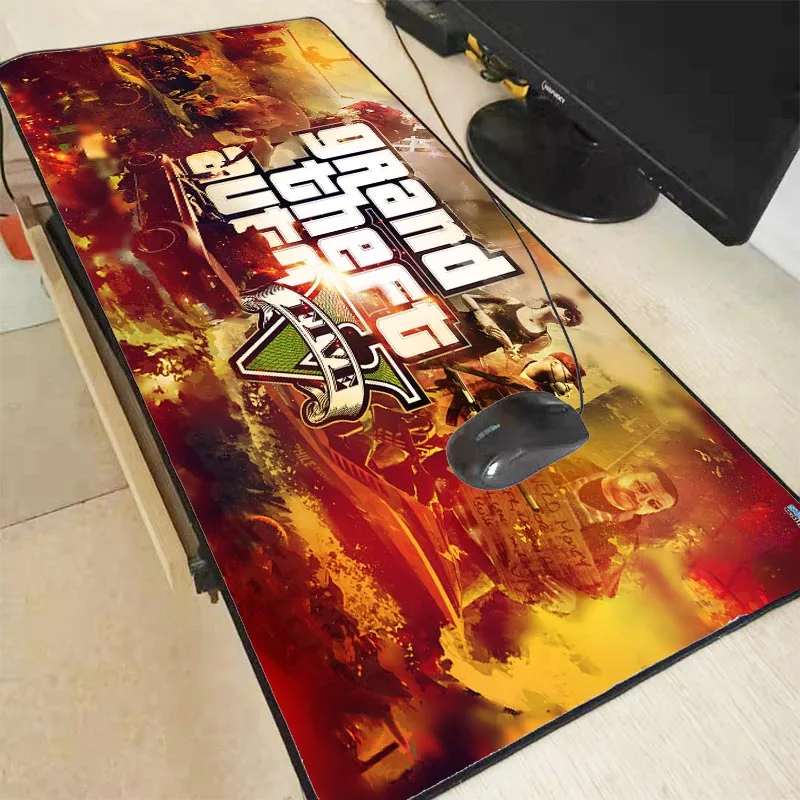 90X40CM Gta Grand Theft Auto Lock Edge Mouse Pad Large Office Gaming Mousepad Dest Keyboard Mat for