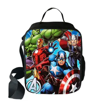 

Super Hero Iron Man Hulk Cooler Lunch Bag Cartoon Girls Portable Thermal Food Picnic Bags for School Kids Boys Box Tote