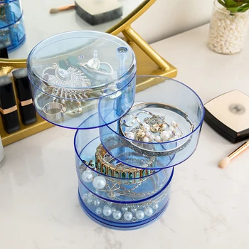 

Rotating Jewelry Storage Box Makeup Organizer Ming Makeup Storage Box 4 Layer Hairpin Storage Necklace Rack Storage Case Holder