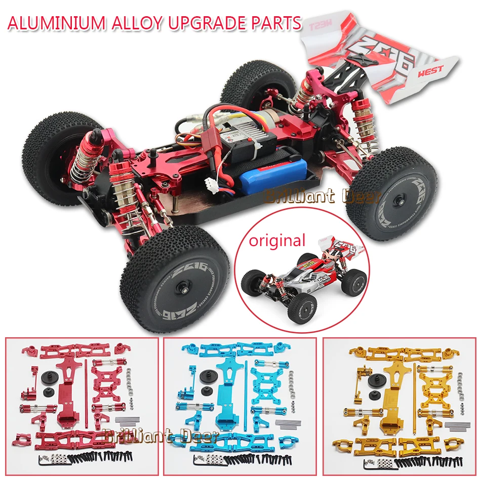 Newmind 1/12 1/14 RC Car Spare Parts,Complete Set 124019 Metal Upgrade Parts for WLtoys 144001 Purple 