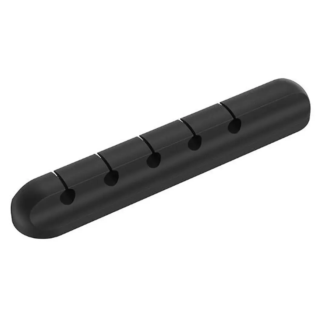 5 holes Прочный силиконовый самоприклеивающийся Настольный кабель для сматывания шнура Органайзер кабель для передачи данных, защита для наушников - Цвет: 5 holes