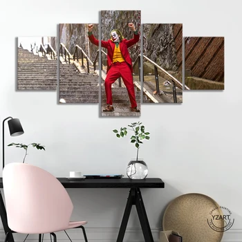 

5pcs Joker Poster Wall Picture for Living Room Decor Joker 2019 Movie Poster Artwork Canvas Painting Halloween Decor