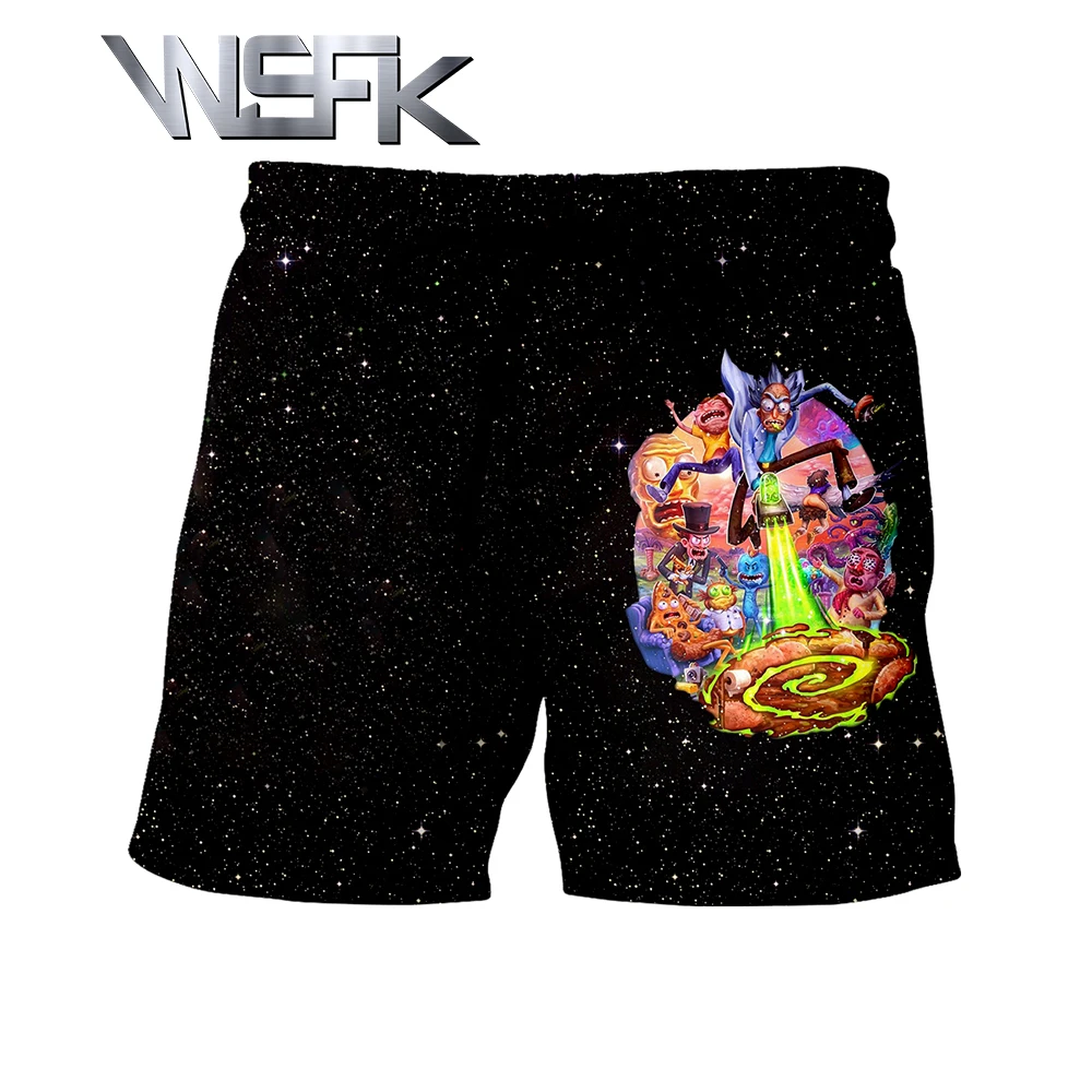 

WSFK new sports casual shorts rick and morty funny personality mens shorts