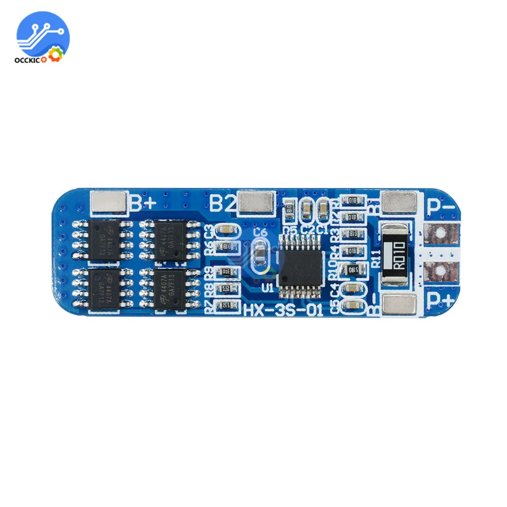 BMS 3S 18650 зарядное устройство литий-ионная батарея Защитная плата Монтажная плата 10,8 В 11,1 В 12,6 в 10 А двойные функции балансировки батареи