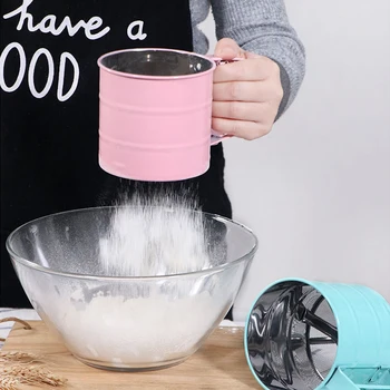 

Handheld Flour Icing Sieve Stainless Steel Mesh Sieve Cup Powdered Sugar Frosting Kitchen Baking Tool Pastry Icing Sugar Shaker