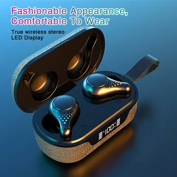 

Bluetooth 5.0 Earphone Touch Control Wireless Headphons 9D HD Stereo Waterproof Headset with LED Display Charging Box