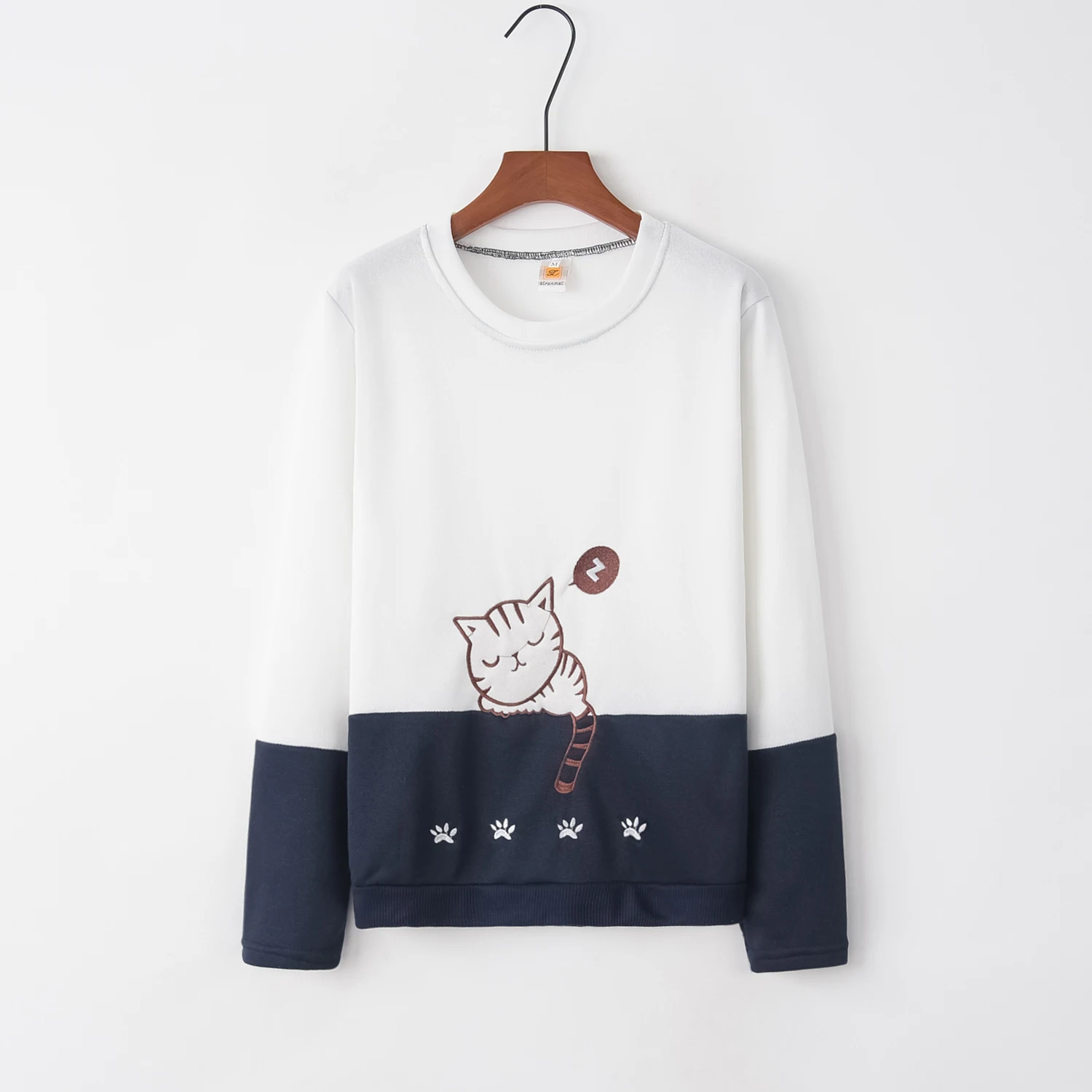 Лоскутная кошка дизайн распродажа толстовки свитшоты Женские повседневные Kawaii Harajuku свитшоты для девочек европейские Топы корейские