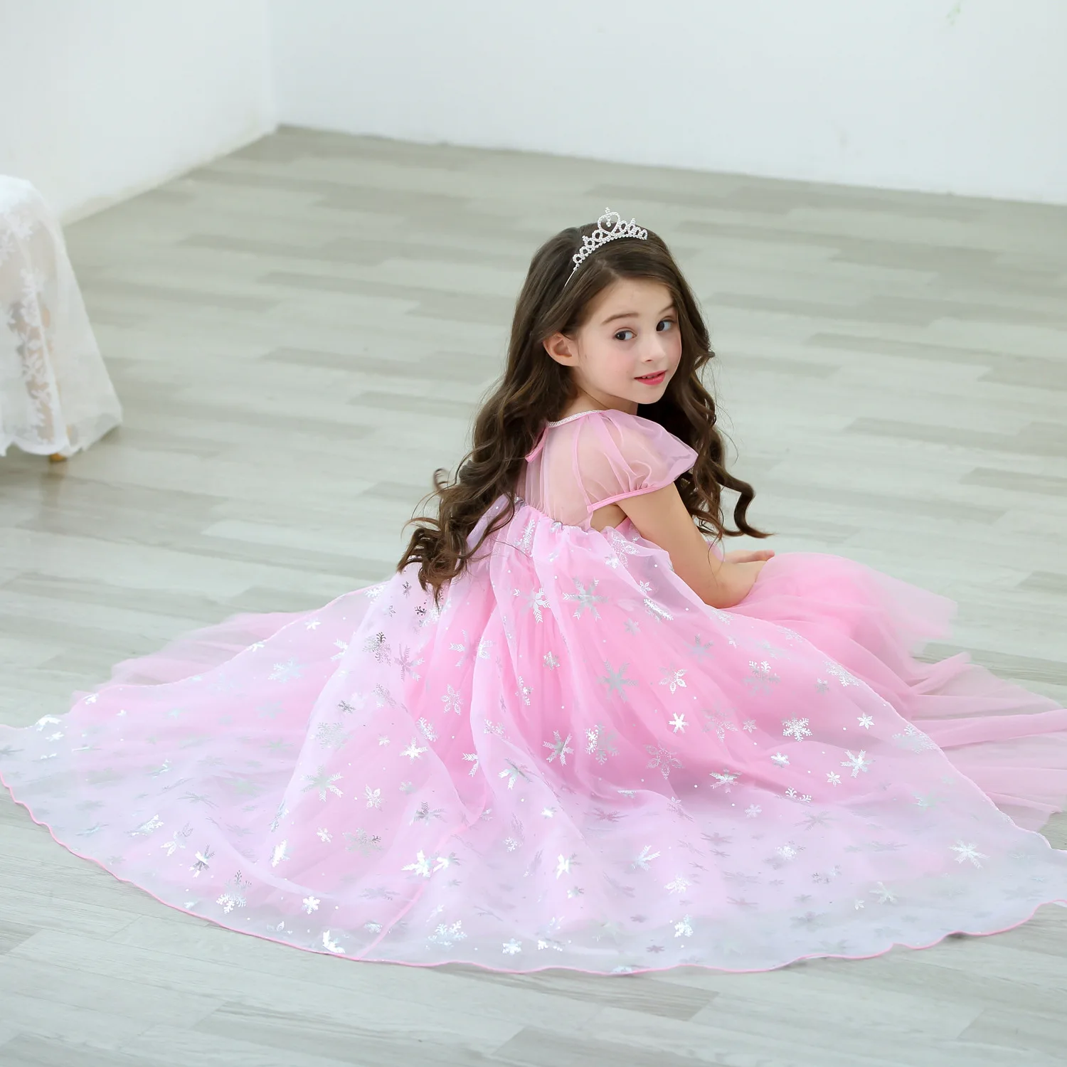 

Halloween Children's Fancy Costume Holiday Festive Little Girls Dresses Princess Elza Anna Party Dress Up Costume for Kids