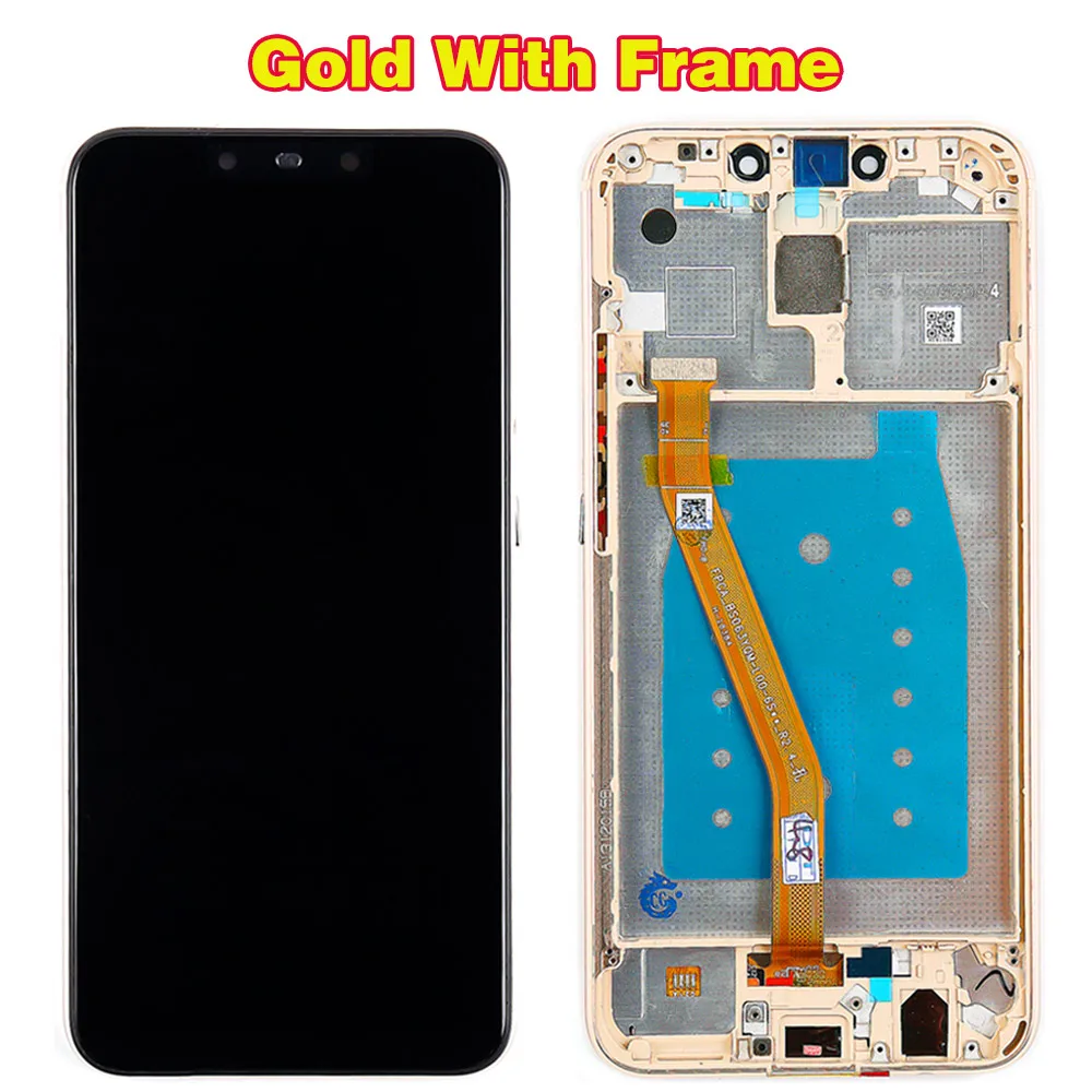 Huawei mate 20 lite ЖК-дисплей кодирующий преобразователь сенсорного экрана в сборе 6,3 дюйма 1080*2340 рамка с олеофобным покрытием 10 точек касания - Цвет: Gold With Frame