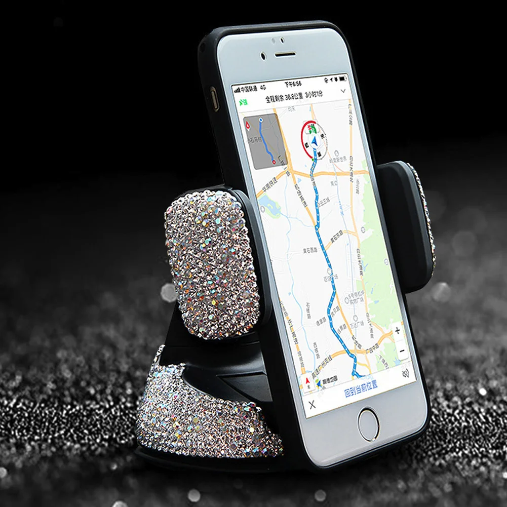 Универсальный автомобильный держатель для телефона Кристалл Алмазный Декор подставка для смартфонов без магнитного мобильного телефона держатель для iPhone XS MAX Xiaomi