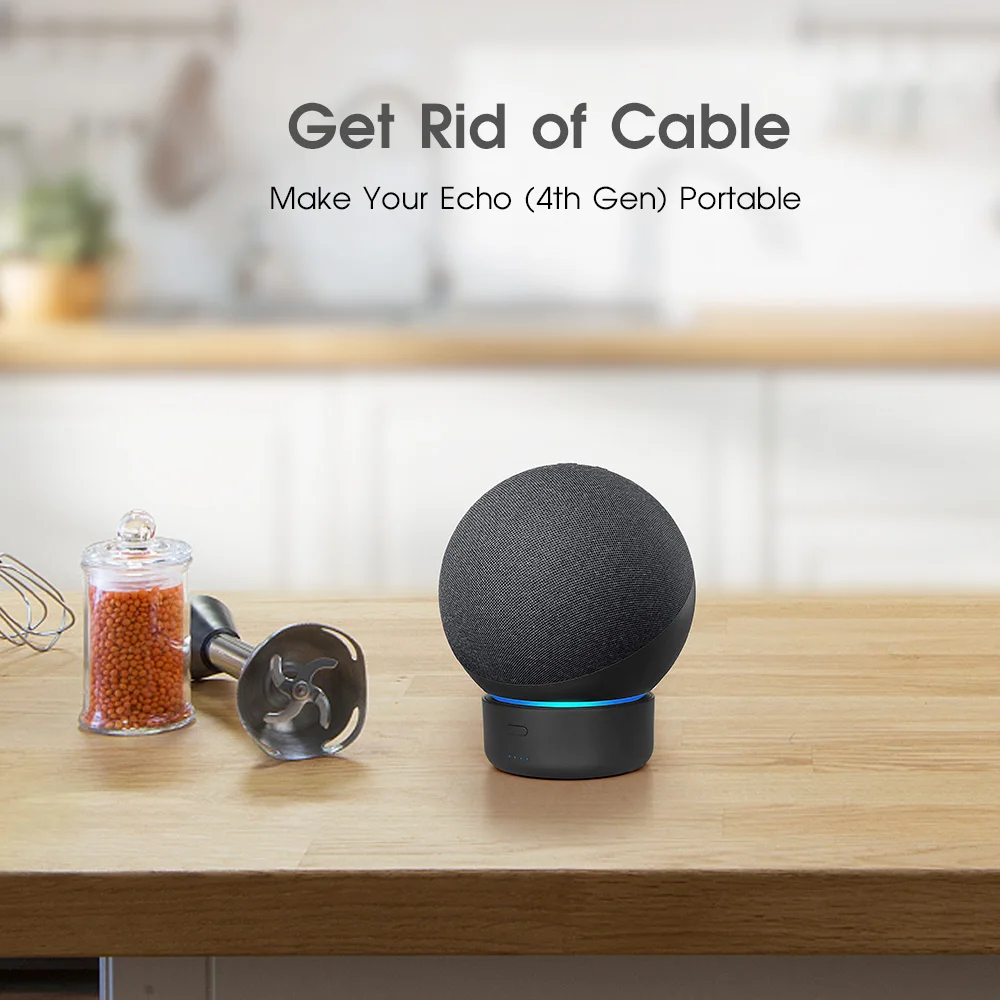 Base de Bateria Banco de Potência Portátil para Suporte e4 para Echo Ggmm Generation Novo Amazon Alexa Alto-falante 10000mah Echo4 4th - Image 3