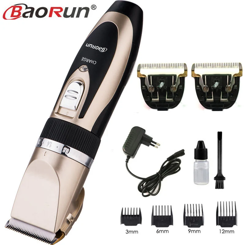 add 2pcs blade Профессиональная электрическая машинка для стрижки волос перезаряжаемая машинка для стрижки волос литиевая машинка для стрижки волос триммер для стрижки бороды - Цвет: add 2pcs blade