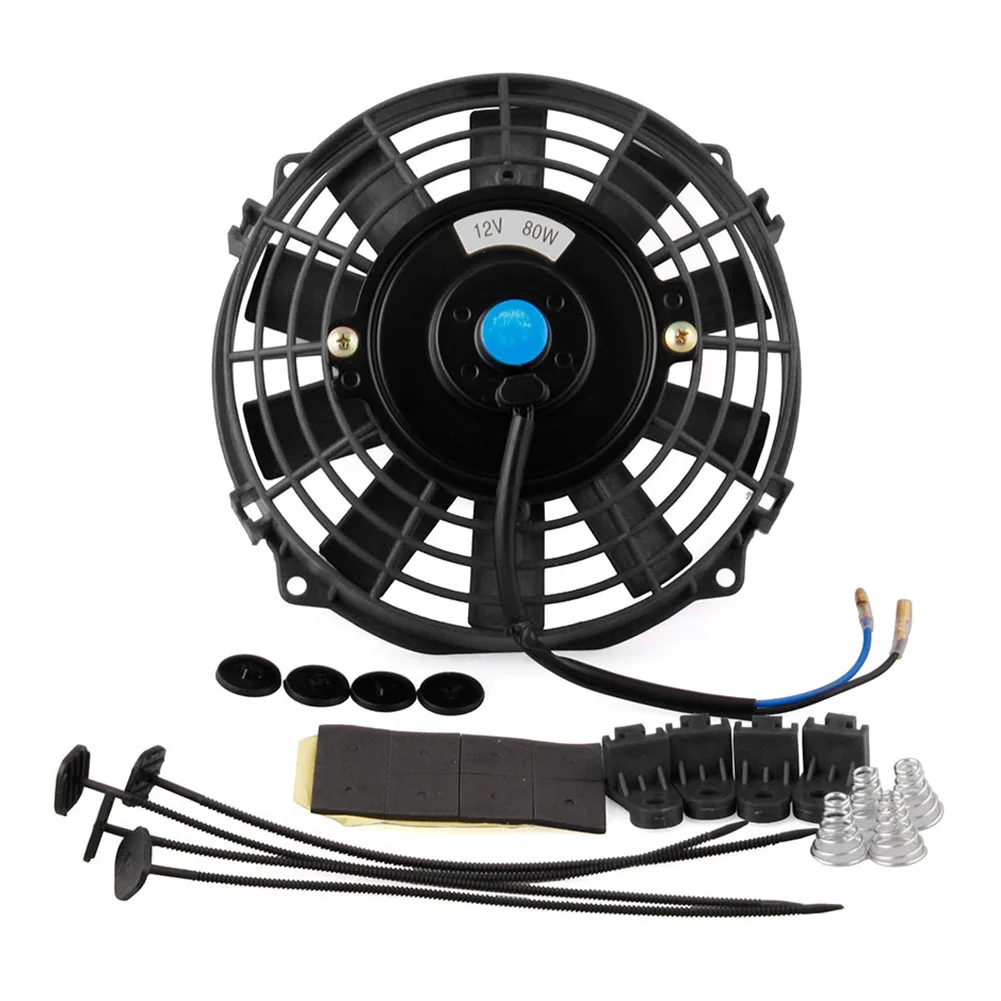 

Electric Intercooler Universal Slim Fan Push Radiator Cooling Car 12V Professional Kit Pull Mount 7inch Parts