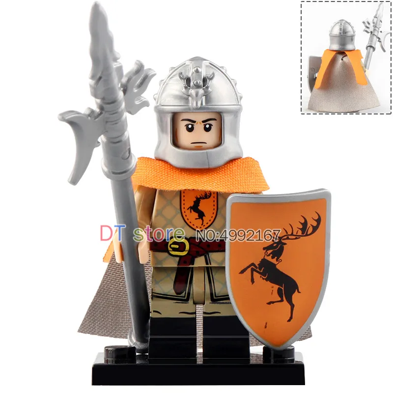

50pcs XP218 Game of Thrones Eddard Stark Jon Snow Spear Sword Infantry Jory Archers Ice and Fire Building Blocks Toys Kid Gift