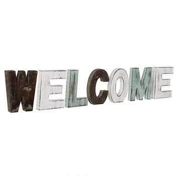 

Multicolor Rustic Wood Welcome Decorative Sign,Party Decoration Letter Welcome Decoration,Crafts Wine Cabinet Decoration