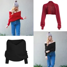 Осенний Женский вязаный свитер с v-образным вырезом, трикотаж с запахом, топ, шарф, пуловер, джемпер