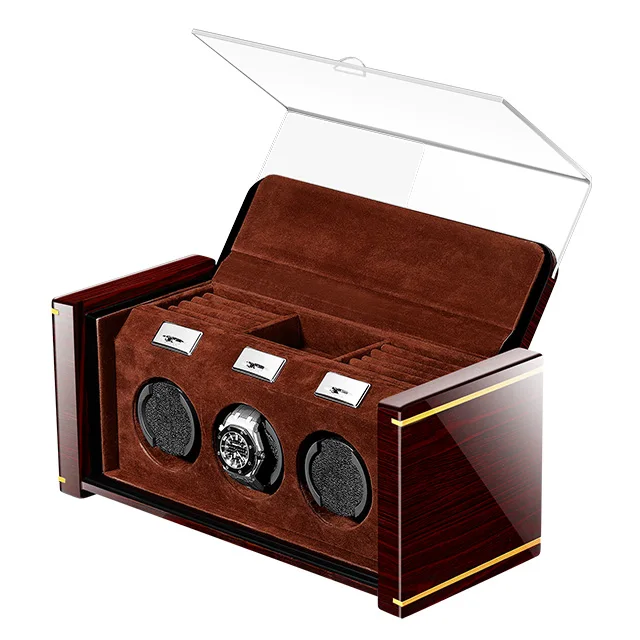 

High Qualtity 3 Slot Automatic Watch Winder Box Mechanical Watch Winding Winder Storage Luxury Box Three Head Silent Motor Box