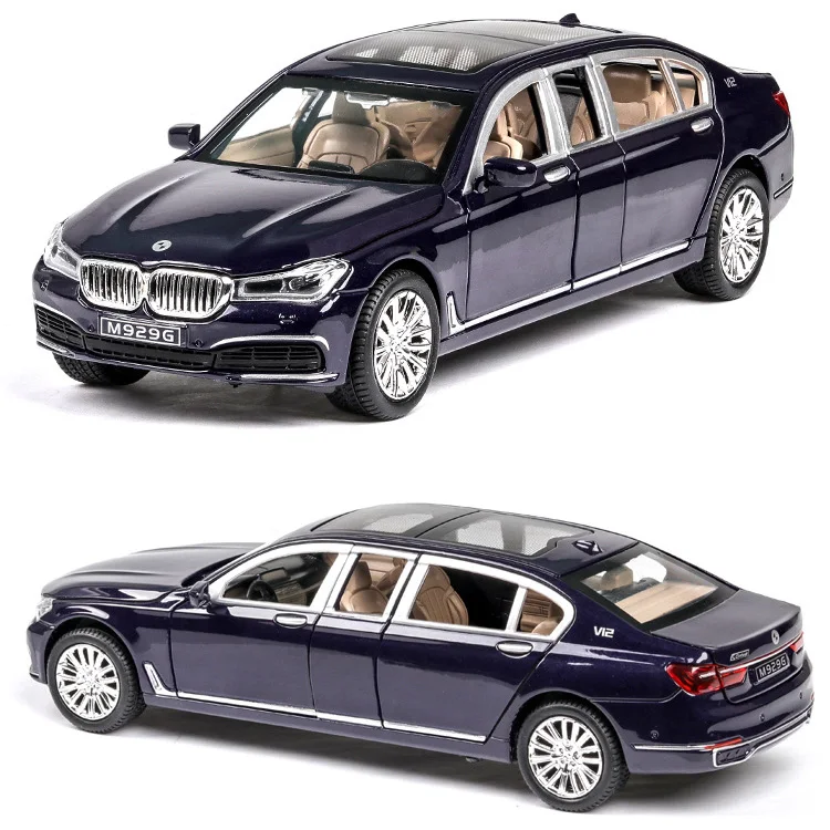 1/24 масштаб BMW 760Li литье под давлением сплав оттягивающийся назад автомобиль коллекционные игрушки подарки для детей