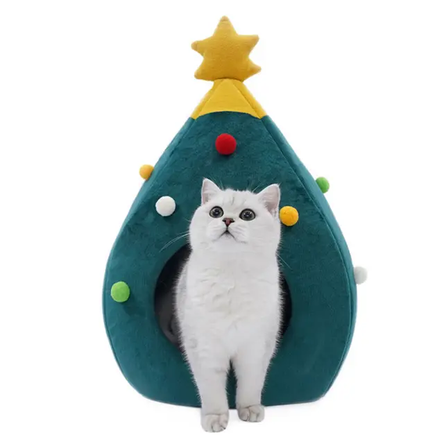 $US $12.99  Chrisrmas Tree Cat House Puppy Sleeping Bed Winter Warm Bed For Cats Dogs Dropshipping