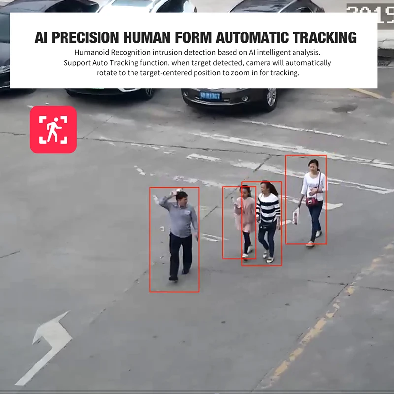 IP66 Открытый POE 2MP Автоматическое отслеживание PTZ камера распознавание человека распознавание гуманоида H.265 IP камера IR 60 м авто трекер 30X зум