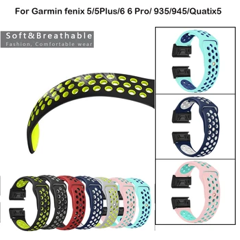 

Soft Silicone Watchband for Garmin Fenix 6 6X Pro Silicone Band 2226mm Strap Quick Fit for Garmin Forerunner 935 945 Watch Strap