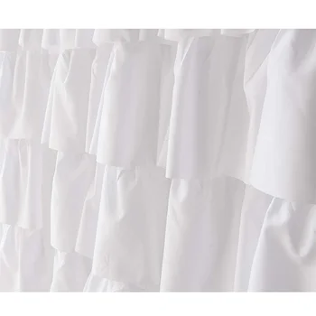 

Hot XD-Ruffle Shower Curtain Home Decor Soft Polyester, Decorative Bathroom Accessories Great for Showers and Bathtubs White,71