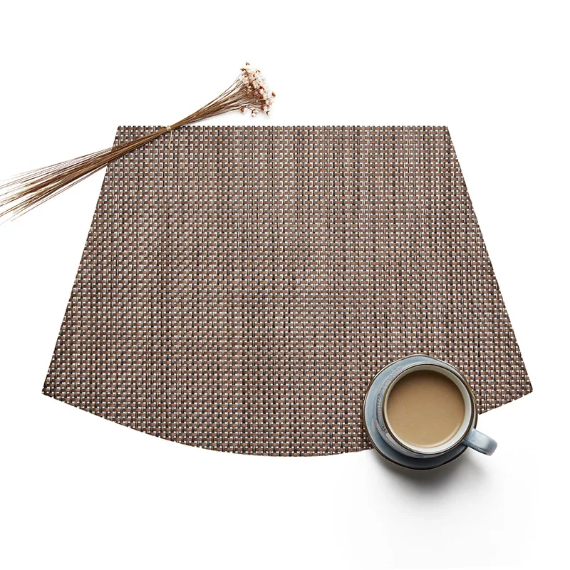 coffee 4pcs 4 шт./компл. веерообразная Коврики на стол Водонепроницаемый ПВХ Western Еда салфетки отель изоляция для кухни пляжный коврик Европейский дома подстаканник коврик для посуды - Цвет: coffee 4pcs
