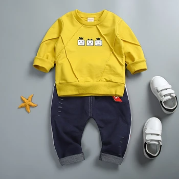 

Kids Clothing Set New 2019 Autumn Baby Boy Clothing Set Children Sweater Suit 2 Piece Korean Long Sleeved Chlidren Clothes Suit