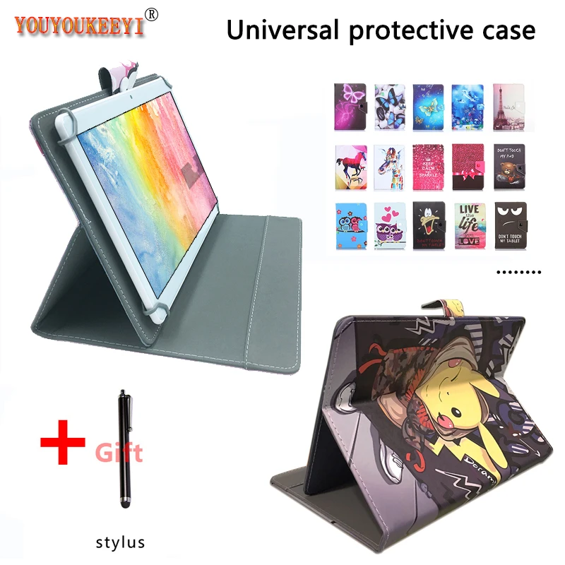 Capa Universal para Tablet Teclast P20hd 10.1 Polegadas Flip com Suporte Magnético Estampa pu Couro Capa Funda para P10s T30 M30 Mais Presente