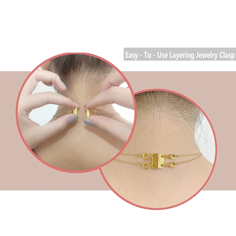 Layered Necklace Clasp Magnetic Jewelry Double Triple Clasps Separator for Stackable Necklaces Chains Bracelets DIY