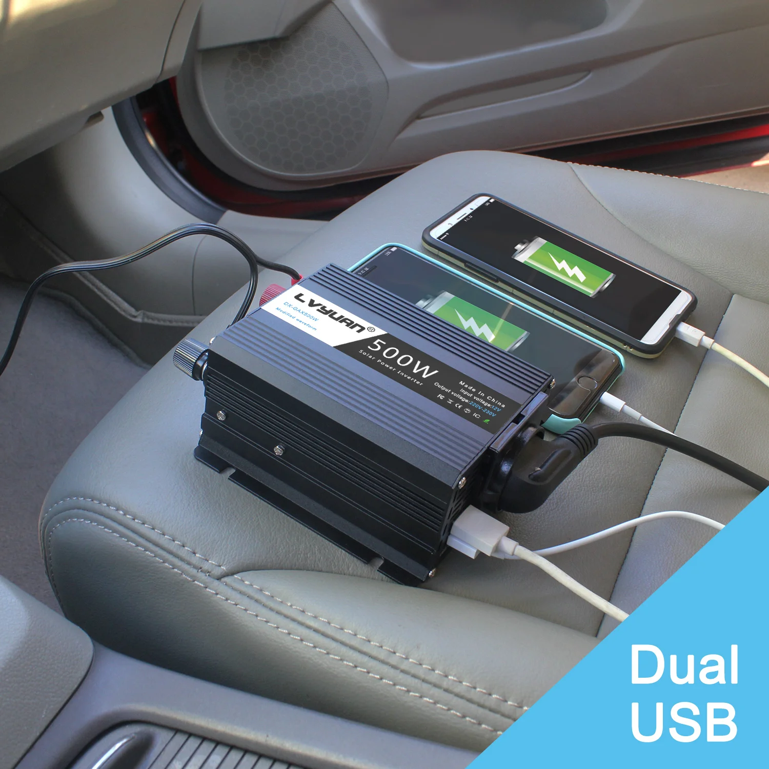 DC 12V to AC 220V 230V Inverter 500W/1000W LED Voltage Converter European Socket Car Cigarette Lighter Plug Auto Accessories vehicle inverter car converter inverter car inverter car power converter power inverter