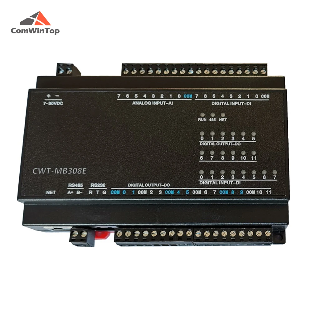 CWT-MB308E 8AI + 8DI 12DO RS485 RS232 Ethernet Modbus Rtu отложным воротником Tcp ввода/вывода Модуль сбора |