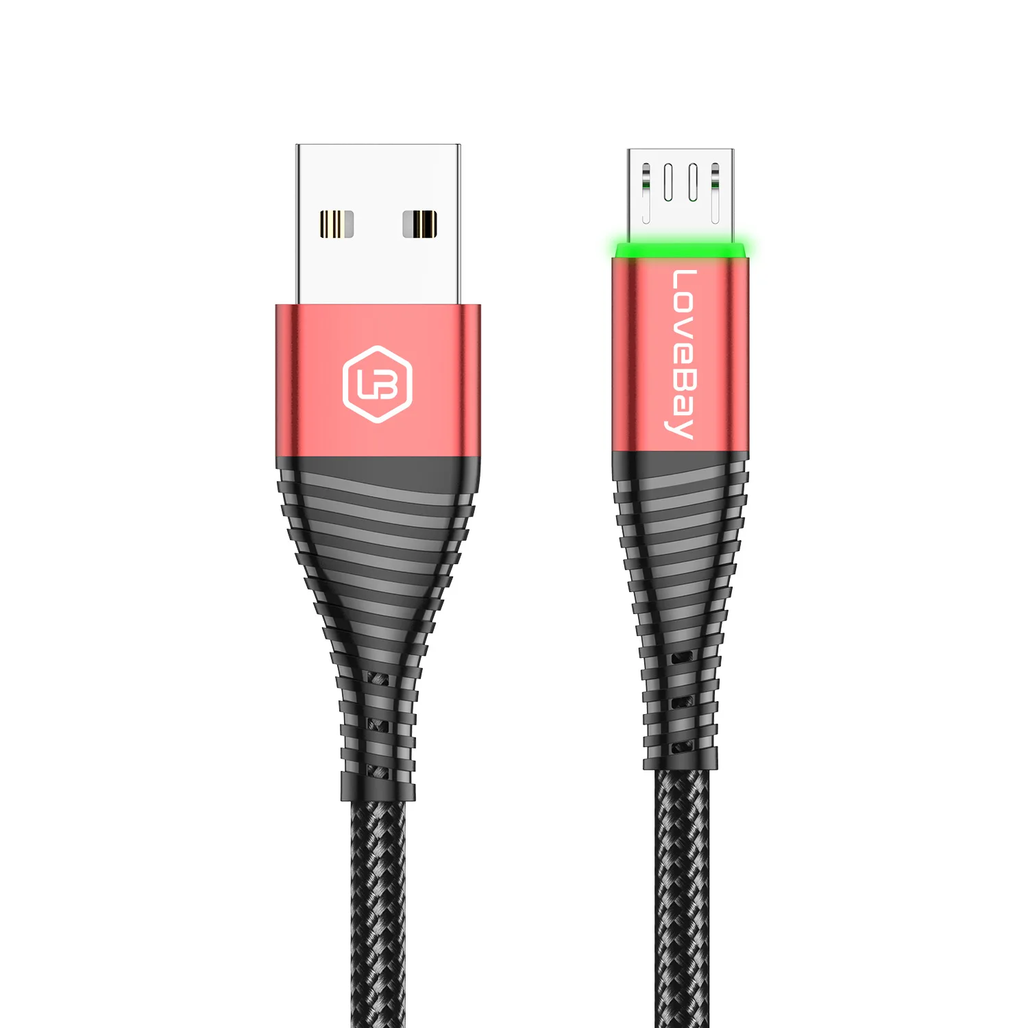 Lovebay Micro USB кабель 3A кабель передачи данных для быстрой зарядки шнур для мобильного телефона USB Micro зарядный шнур QC4.0 зарядное устройство освещение кабель - Цвет: Red