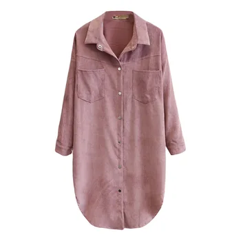 

Women Spring Shirt Large Size Long Sleeve Blouse Ladies Corduroy Tops 2020 Fashion Casual C1-9905