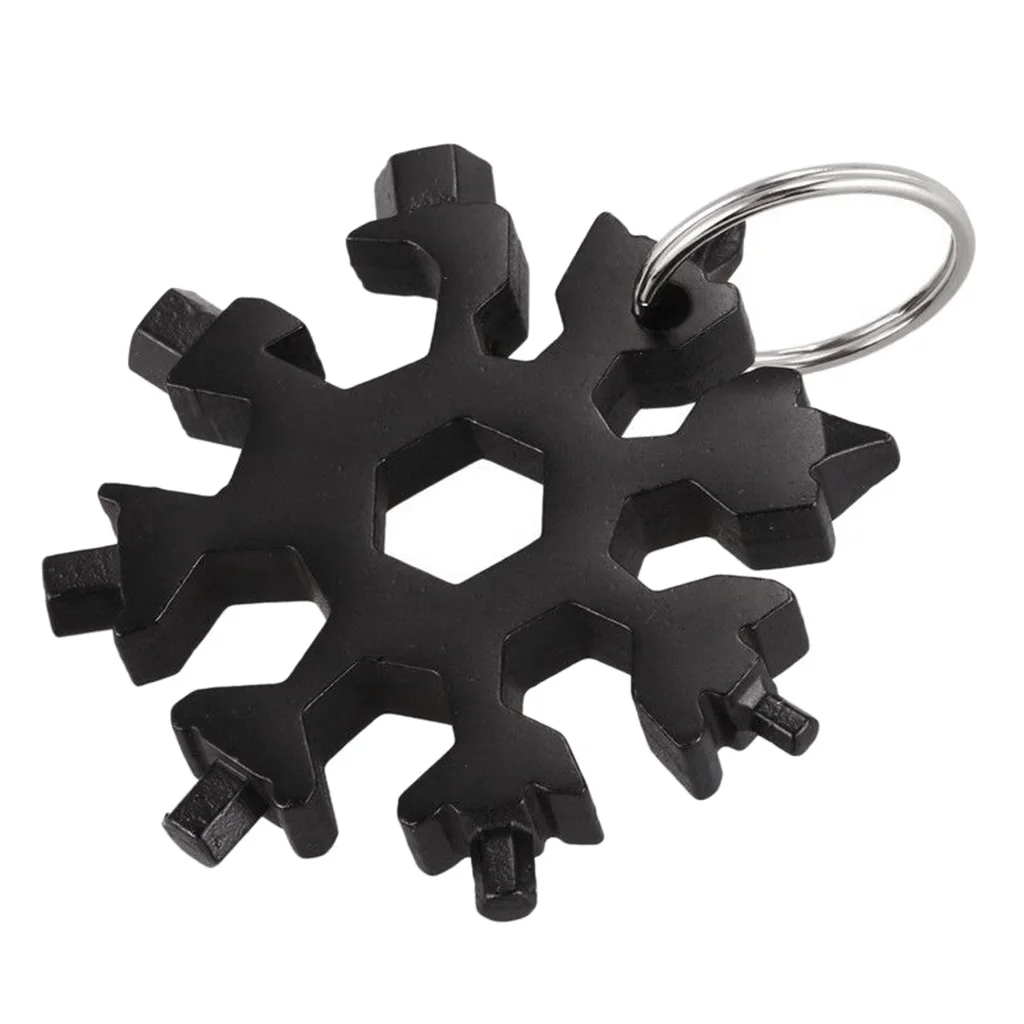 18 In 1 Stainless Steel Snowflake Multi tool Keychain Hand Outdoor Tools