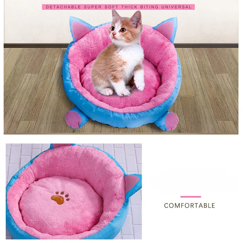 Кот теплая кровать бархат Удобная Форма уха питомник для щенка Cama Gato Прекрасный мягкий Кот пещера дом для кошки