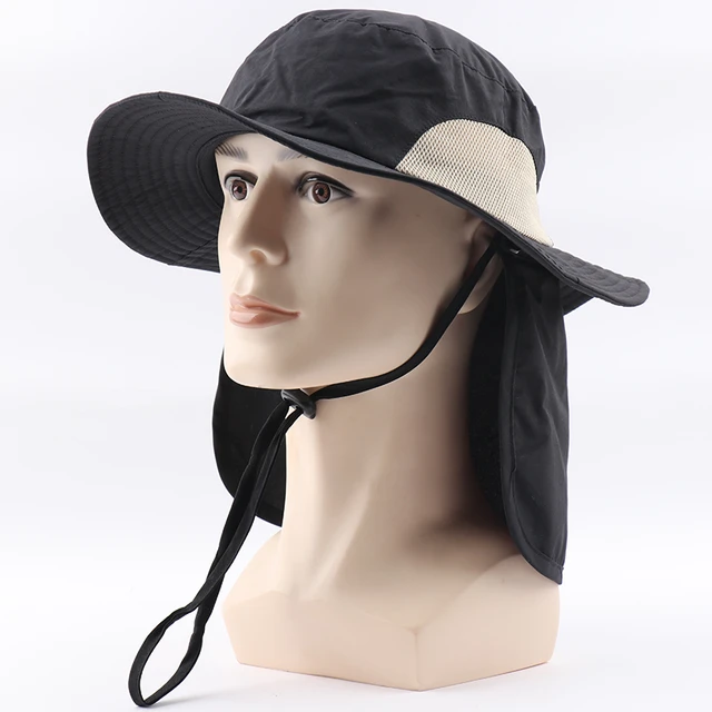 Camoland 2 In 1 Waterproof Boonie Hat With Neck Flap Women Ponytail Beach  Cap Male Upf50+ Sun Hat Outdoor Fishing Bucket Hats - Sun Hats - AliExpress