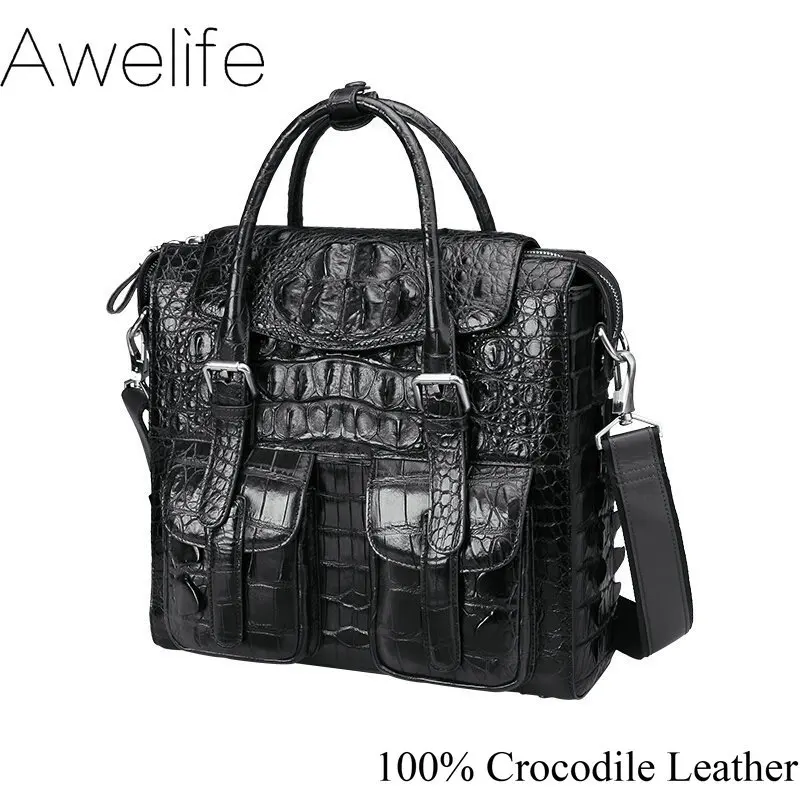 

crocodile leather men bag leather business bag luxury briefcase computer bag high-end men handbag