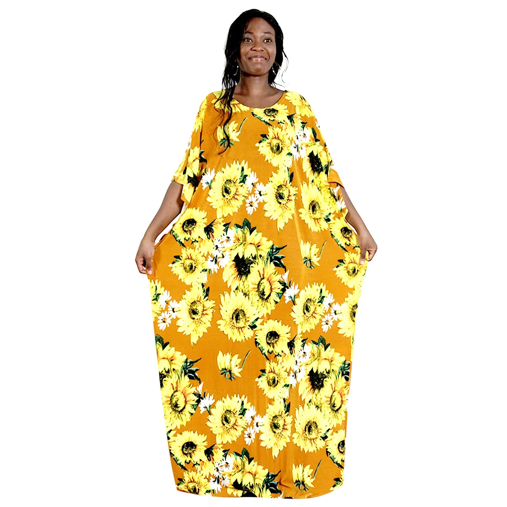 

Ankara Floral Print 2020 Femme Robe Traditional African Dresses for Women Long Dress Dashiki Bazin Clothes