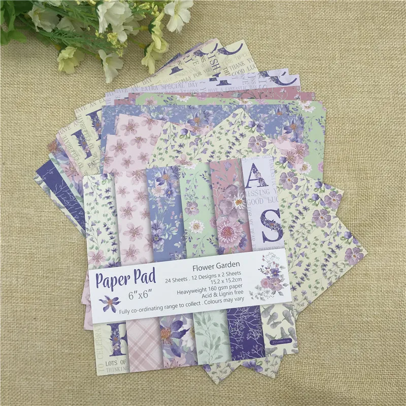 

6"X6"The Flower Garden patterned paper Scrapbooking paper pack handmade craft paper craft Background pad