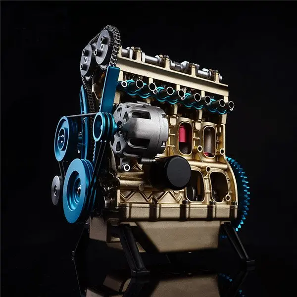 Новое поступление Teching 1:24 четырехцилиндровый двигатель Полный алюминиевый сплав Модель Коллекция обучающие игрушки для детей игрушки для
