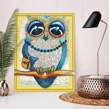 

Diamond Painting Animal Special Shape Diamond Embroidery Owl Picture With Rhinestones Mosaic Home Decor 40x50cm LP007