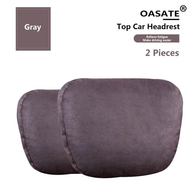 Top Quality Car Headrest Neck Support Seat / Maybach Design S Class Soft Universal Adjustable Car Neck Pillow Waist pillow 2Pcs Gray