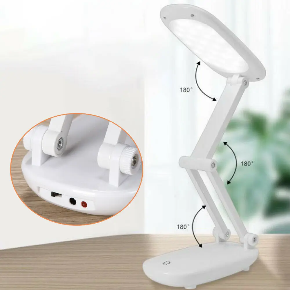 180FlexibleLEDDeskLampFoldingReadingLightDimmableTable