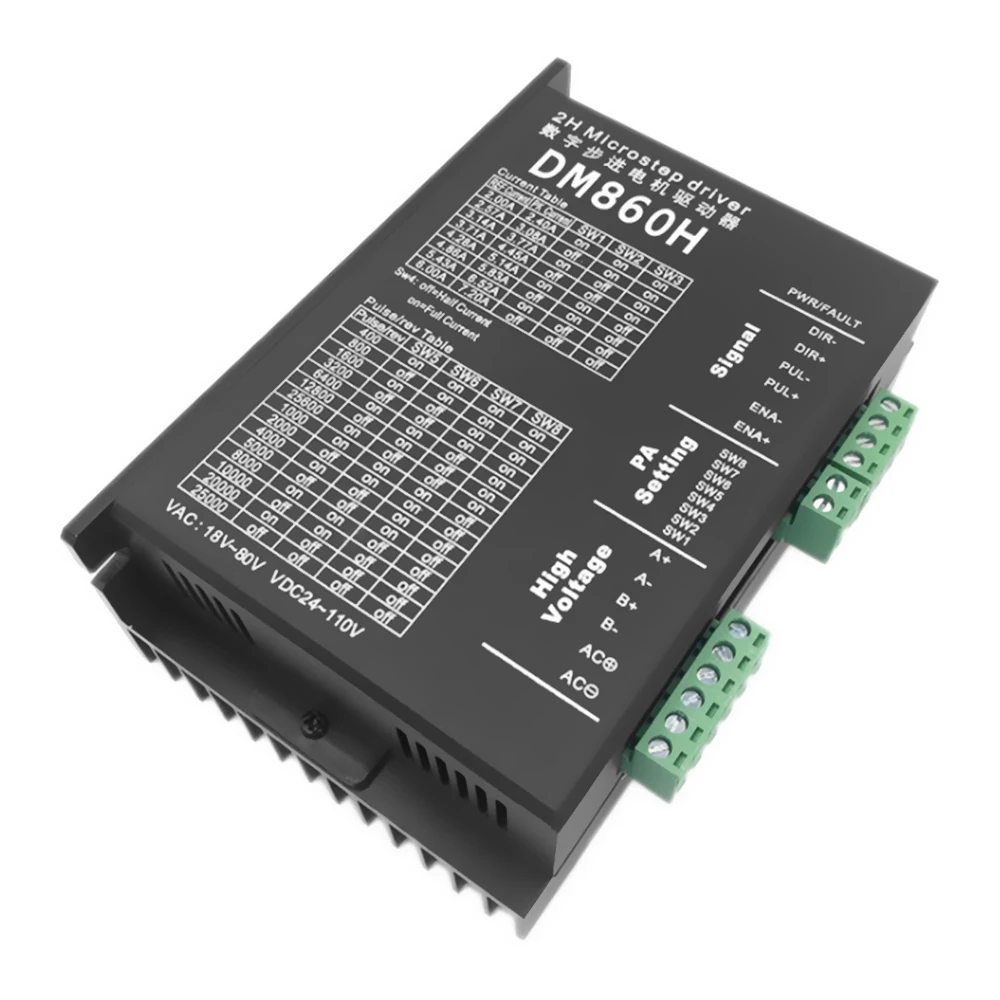 Free shipping Stepper motor driver Dm860H Microstep Motor Two-phase DC speed controller for 57 86 stepper Nema 23 34 | Обустройство