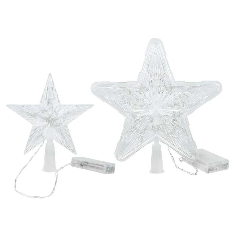 LED Christmas Tree Star Topper Decorations 24/18cm Light Glowing Fairy Light with Battery Box christmas tree decoration,christmas star decoration
